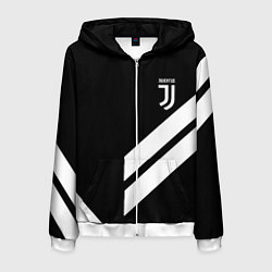 Толстовка 3D на молнии мужская Juventus line white, цвет: 3D-белый