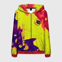 Мужская толстовка на молнии Serious Sam flame yellow