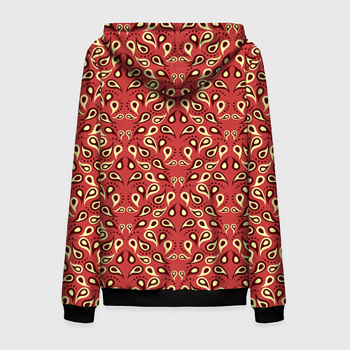 Мужская толстовка на молнии Индийский платок / 3D-Черный – фото 2