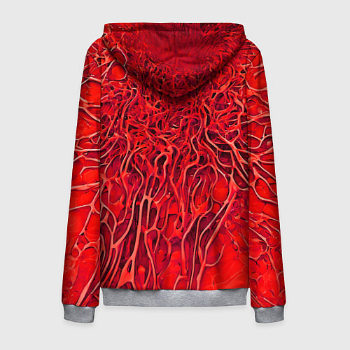Мужская толстовка на молнии Красный симбионт абстракция / 3D-Меланж – фото 2