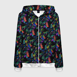 Мужская толстовка на молнии Радужные ёлка в новогоднюю ночь