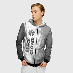 Толстовка 3D на молнии мужская Black Clover - white gradient по-вертикали, цвет: 3D-черный — фото 2