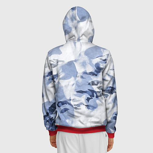 Мужская толстовка на молнии Альпийский камуфляж / 3D-Красный – фото 4