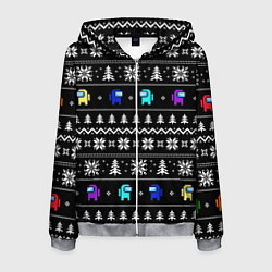 Мужская толстовка на молнии Ornament - Among Us new year