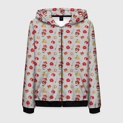 Толстовка 3D на молнии мужская Щелкунчик и игрушки, цвет: 3D-черный