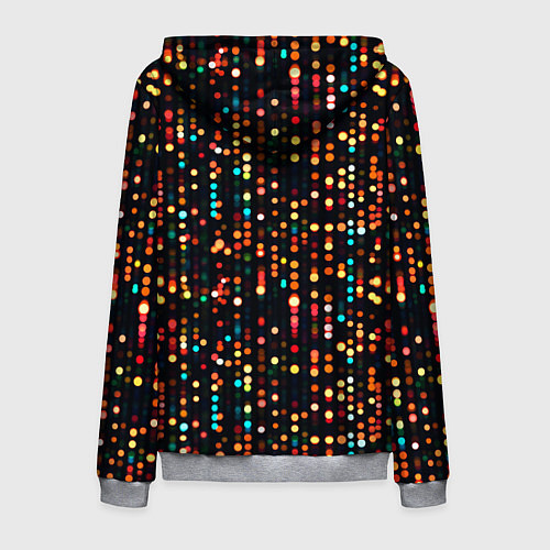 Мужская толстовка на молнии Мерцающие новогодние гирлянды / 3D-Меланж – фото 2