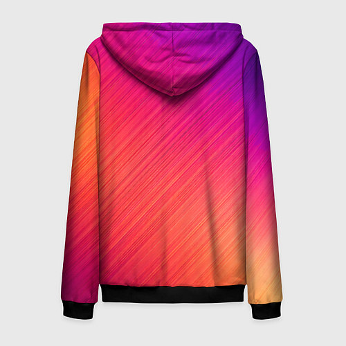 Мужская толстовка на молнии Градиент в косую полоску / 3D-Черный – фото 2