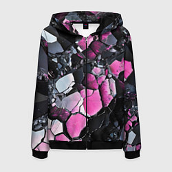 Мужская толстовка на молнии Чёрно-розовый камень