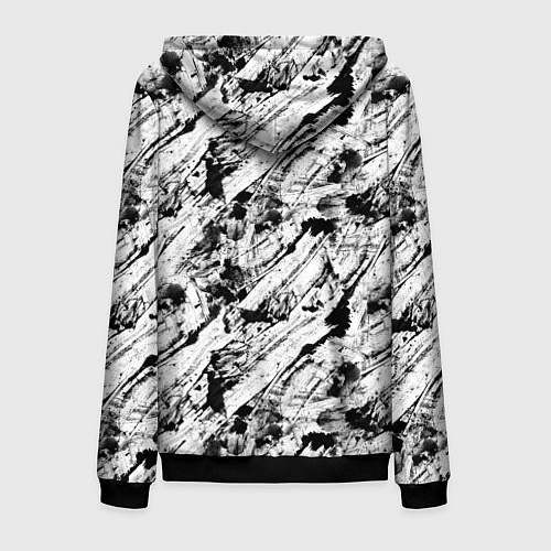 Мужская толстовка на молнии Гранж текстура отпечатки краски / 3D-Черный – фото 2