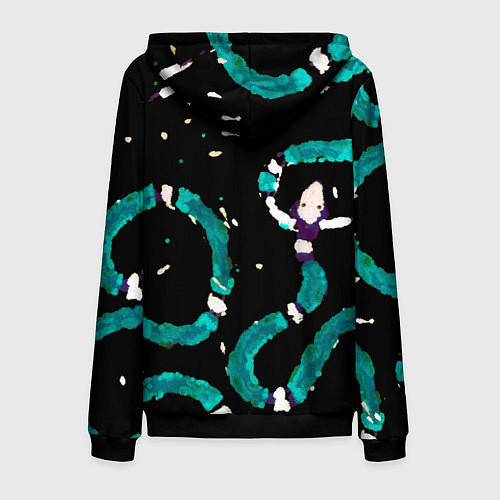 Мужская толстовка на молнии Змейки на охоте / 3D-Черный – фото 2