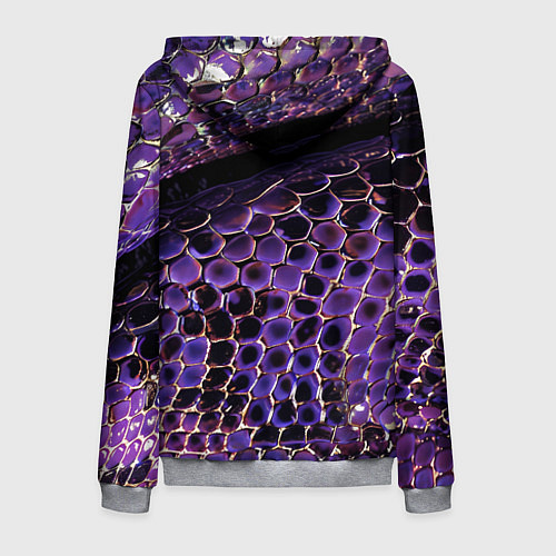 Мужская толстовка на молнии Фиолетовая кожа змеи / 3D-Меланж – фото 2