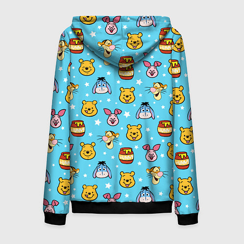 Мужская толстовка на молнии Винни Пух / 3D-Черный – фото 2