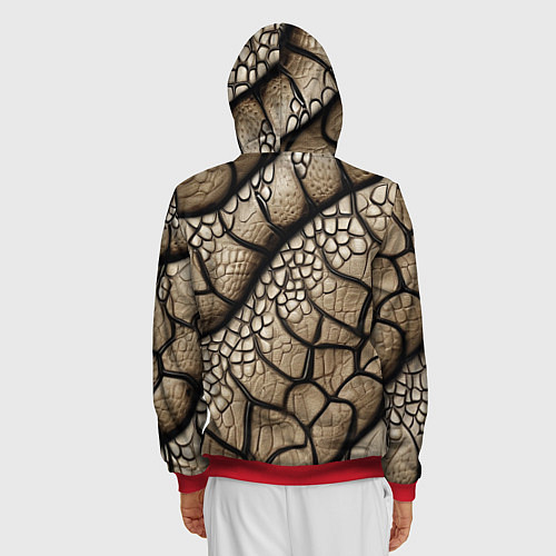 Мужская толстовка на молнии Найди змею / 3D-Красный – фото 4
