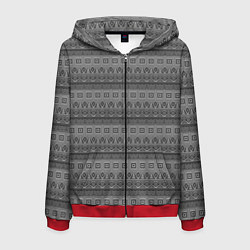 Мужская толстовка на молнии Светлый серый геометрический орнамент