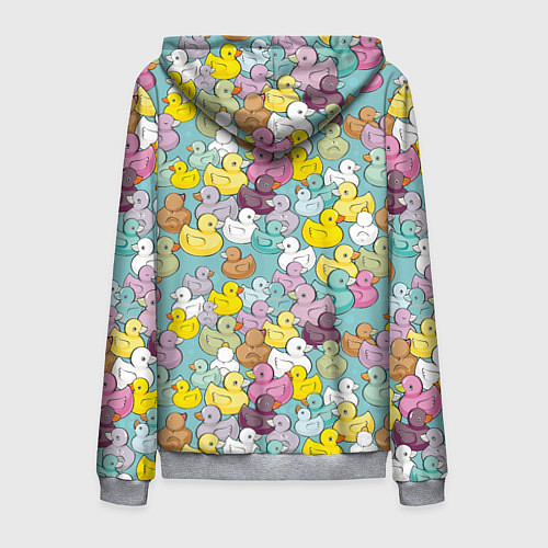 Мужская толстовка на молнии Уютные уточки / 3D-Меланж – фото 2