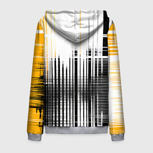 Мужская толстовка на молнии Жёлто-чёрный гранж на белом фоне / 3D-Меланж – фото 2