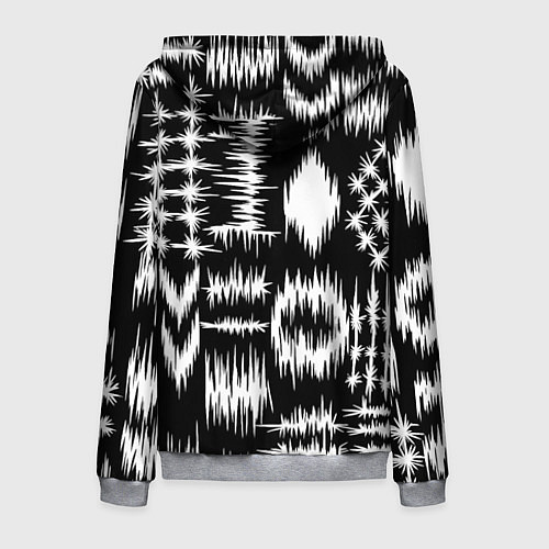 Мужская толстовка на молнии Штриховка - геометрическая абстракция / 3D-Меланж – фото 2