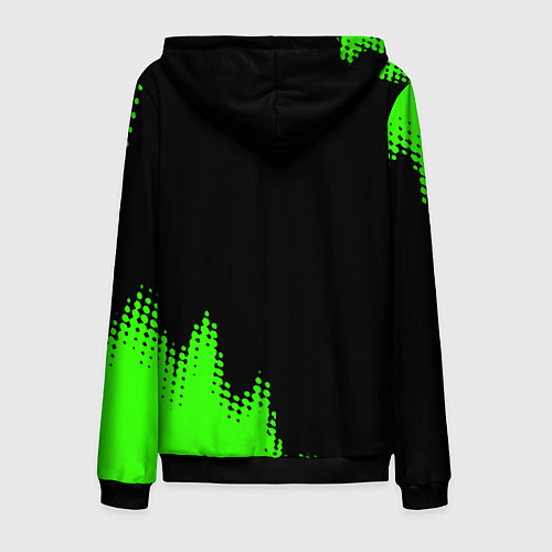 Мужская толстовка на молнии Skoda краски зеленые / 3D-Черный – фото 2