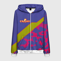 Толстовка 3D на молнии мужская Counter strike camo line, цвет: 3D-белый