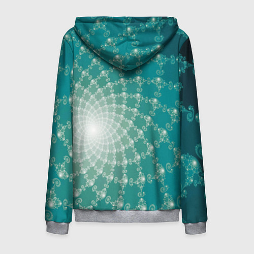 Мужская толстовка на молнии Фрактальная абстракция / 3D-Меланж – фото 2