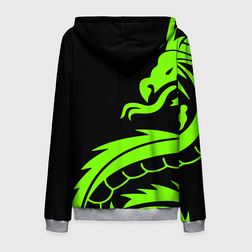 Мужская толстовка на молнии Квейк кислотный дракон лого / 3D-Меланж – фото 2