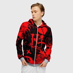 Толстовка 3D на молнии мужская Lil peep monster energy, цвет: 3D-меланж — фото 2