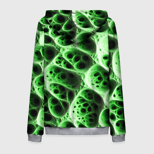 Мужская толстовка на молнии Зелёная пористая структура / 3D-Меланж – фото 2