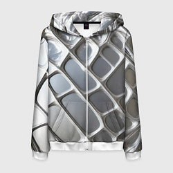 Мужская толстовка на молнии Полированный металл серебряный