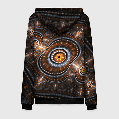 Мужская толстовка на молнии Психоделкиа узоров / 3D-Черный – фото 2