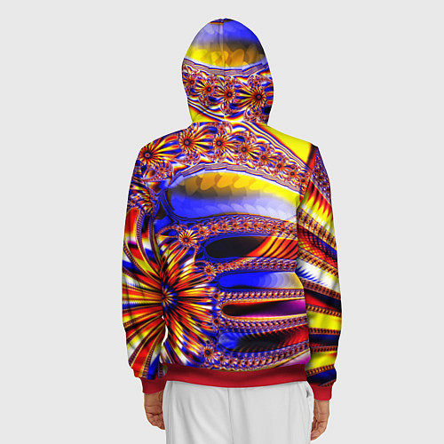 Мужская толстовка на молнии Психоделика стекло / 3D-Красный – фото 4