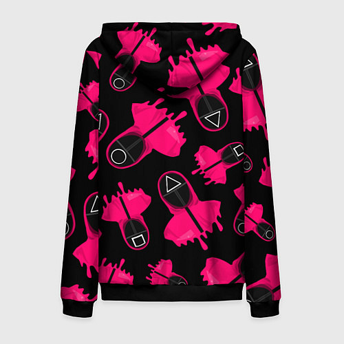 Мужская толстовка на молнии Стражи из игры в кальмара / 3D-Черный – фото 2