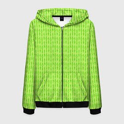 Мужская толстовка на молнии Светлый жёлто-зелёный текстурированный