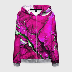 Мужская толстовка на молнии Розовый треснувший камень