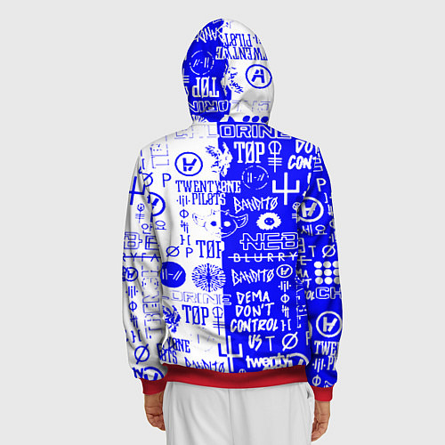 Мужская толстовка на молнии Twenty one pilots лого / 3D-Красный – фото 4