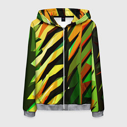 Мужская толстовка на молнии Чёрно-жёлтая абстракция