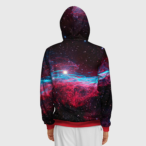 Мужская толстовка на молнии Uy scuti star - neon space / 3D-Красный – фото 4