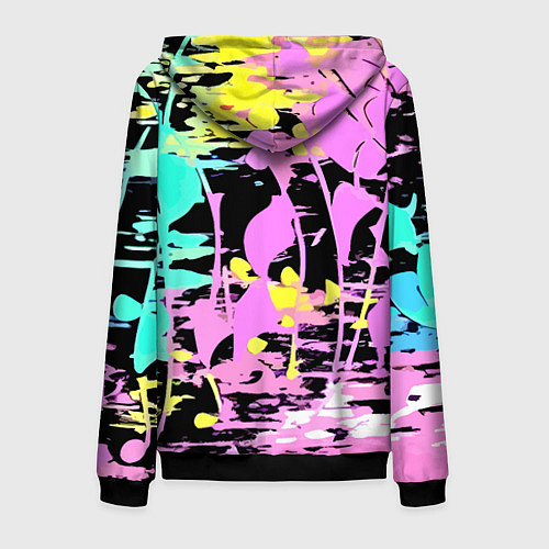 Мужская толстовка на молнии Color expressive abstraction - Milano / 3D-Черный – фото 2