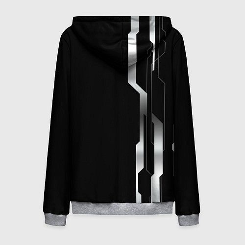 Мужская толстовка на молнии Exeed - металлические полосы / 3D-Меланж – фото 2