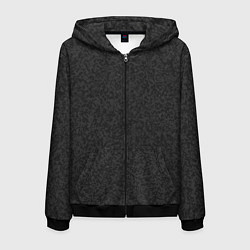 Мужская толстовка на молнии Тёмный чёрно серый текстурированный