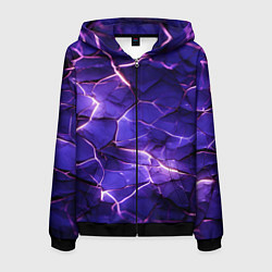 Мужская толстовка на молнии Фиолетовая разбитая текстура