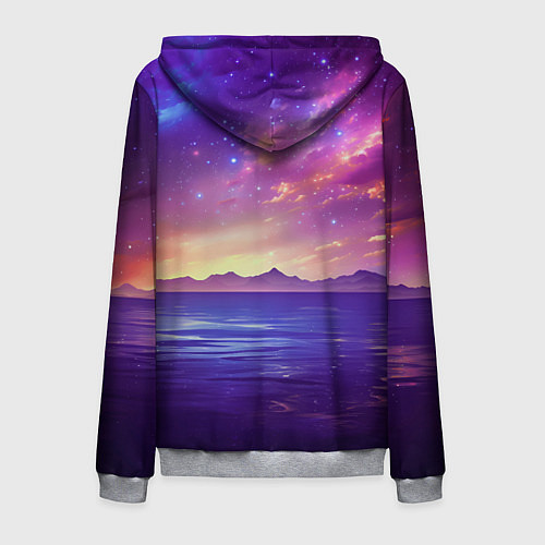 Мужская толстовка на молнии Волшебная галактика / 3D-Меланж – фото 2