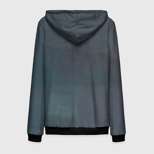 Мужская толстовка на молнии Череп - огонь / 3D-Черный – фото 2