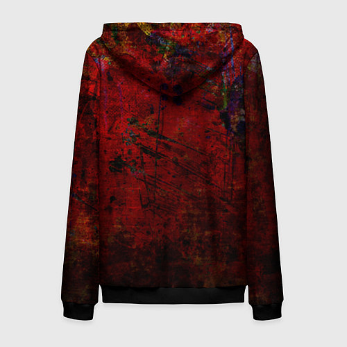 Мужская толстовка на молнии Абстракция - dark grunge mood / 3D-Черный – фото 2