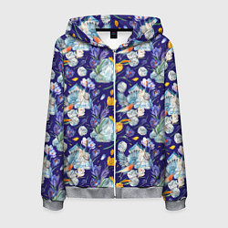 Мужская толстовка на молнии Крокусы и зяблик во льдах