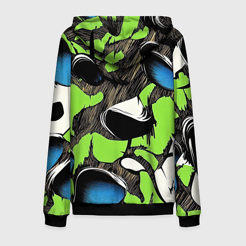 Мужская толстовка на молнии Объемный камуфляж из слоев / 3D-Черный – фото 2