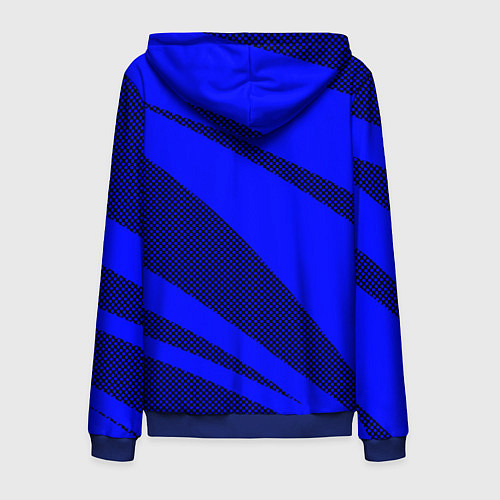 Мужская толстовка на молнии Синий ультрамарин полосы абстракция / 3D-Синий – фото 2