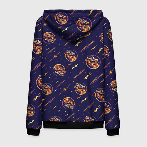 Мужская толстовка на молнии Mortal Kombat logo pattern / 3D-Черный – фото 2