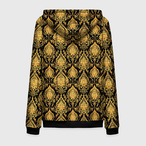 Мужская толстовка на молнии Тайский золотой орнамент / 3D-Черный – фото 2