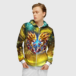 Толстовка 3D на молнии мужская Sonic and Shadow battle in space - movie, цвет: 3D-белый — фото 2