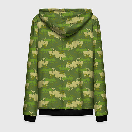 Мужская толстовка на молнии Зеленый камуфляж / 3D-Черный – фото 2
